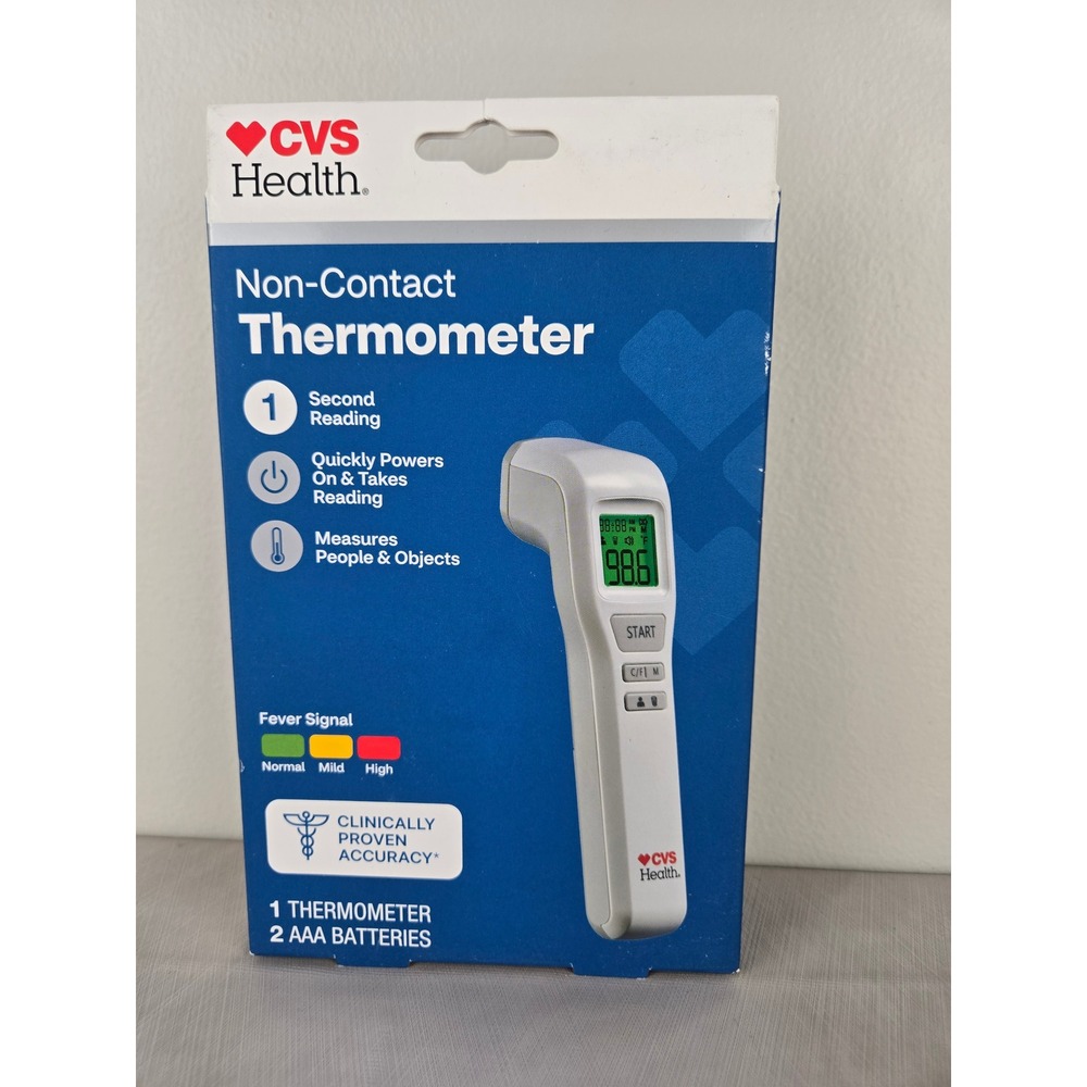CVS Health Non Contact Infrared Thermometer Fever Signal Color LCD‎ Display